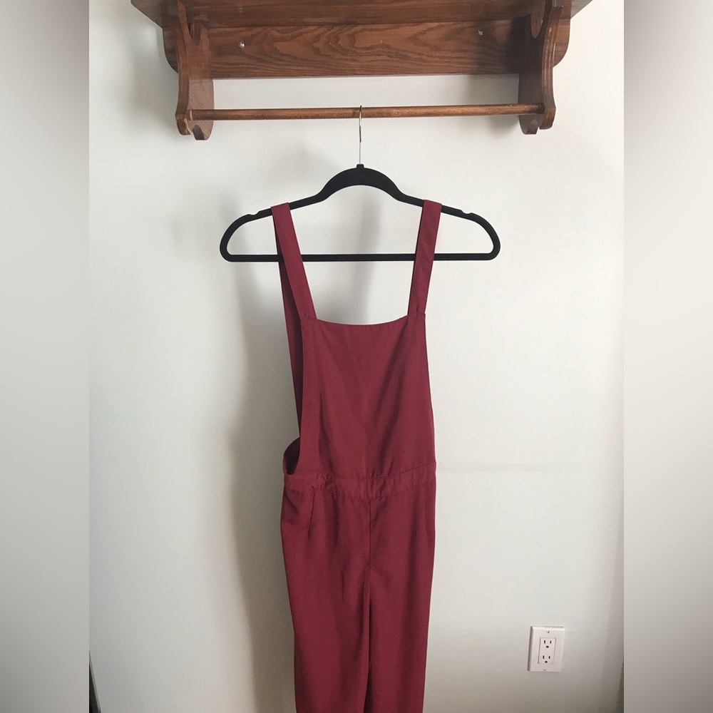 Divided Red/Burgundy Culotte Overalls 6